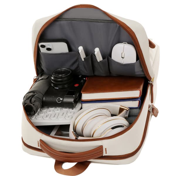 Laptop Backpack Durable Waterproof Travel Backpack with USB Charging Port, Pink