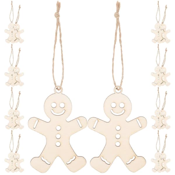 Pepperkakemann-trefigurer til julepynt 100 stk. hengende ornamenter