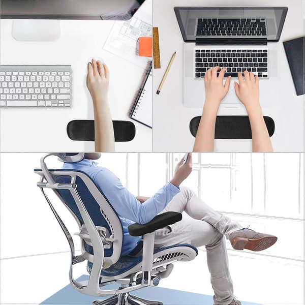 2-pack Armrest Pads for Office Chair with Memory Foam Elbow Cushion, Comfortable Armrest Covers for Office Chairs, Gaming, Wheelchairs Grey