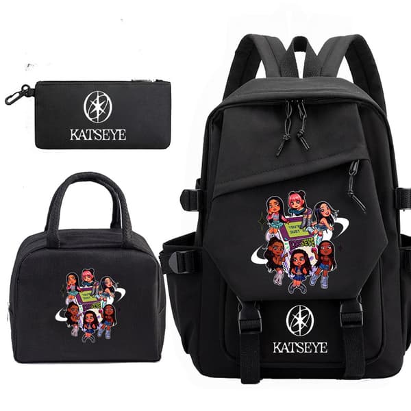 Katseye Backpack, Shoulder Bag, and Pencil Case for Junior and Senior High School Students (3-Piece) 2