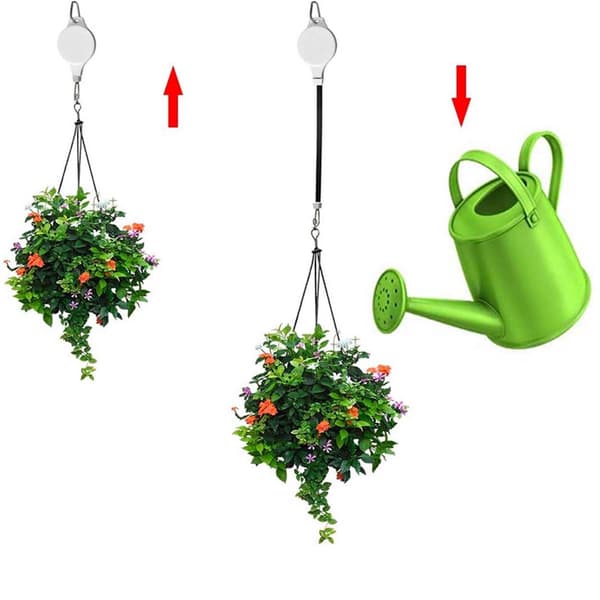 2-pack Adjustable Hanging Hooks for Flower Pots | Height-Adjustable Hangers White white