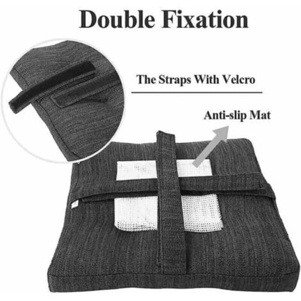 Alovez - Square Seat Cushion, Super Soft Bar Stool Square with Tie Straps Simple Cushion, Grey-Black (30 cm), A