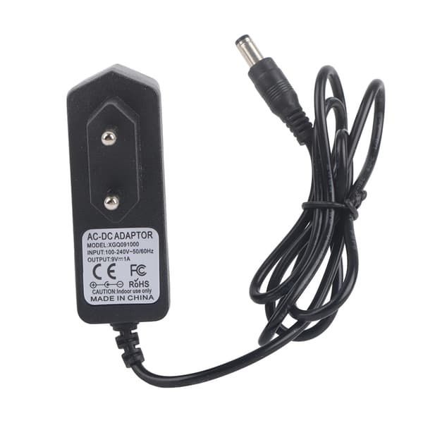 Universell 9V AC/DC-strømadapter for elektrisk gitar, enkel effektpedal 100‑240V (EU-plugg)