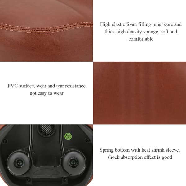 7010 PVC Leather Shock-Absorbing Bicycle Saddle Thickened Widened Cushion for Electric Bicycle
