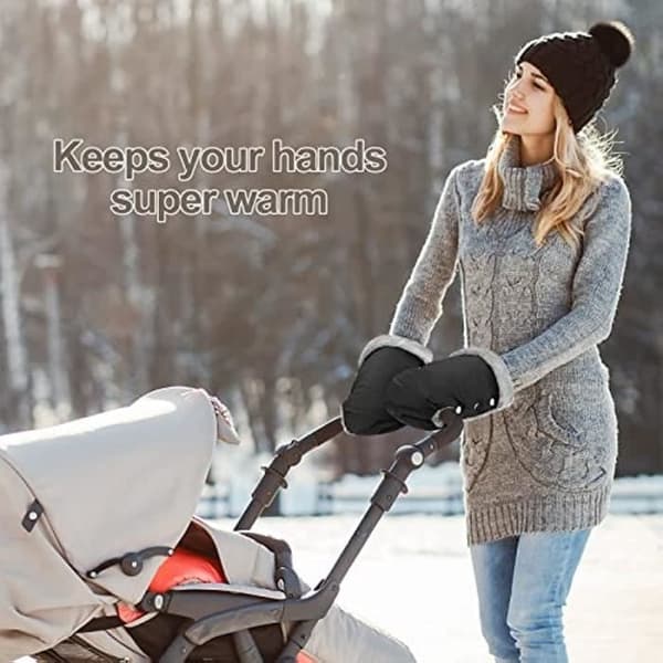 Stroller Gloves, Windproof and Waterproof Stroller Mittens for Baby, Soft Warm Protective Gloves Strollers Bikes