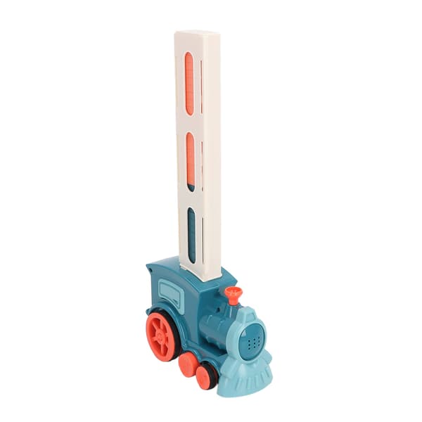 Domino Train Toy Sound Light Improve Creativity Automatic Domino Stacking Game for Kids Blue
