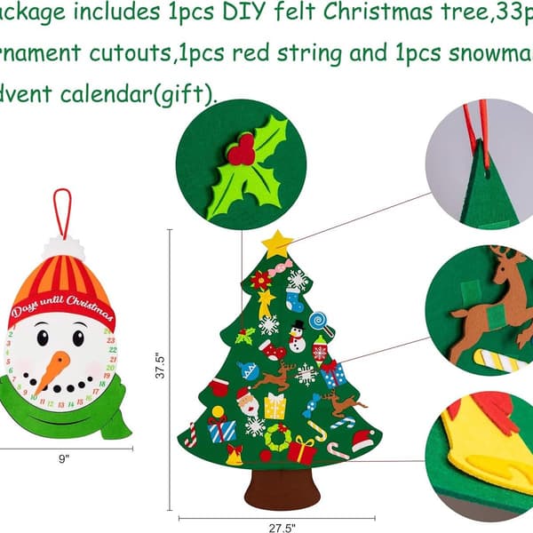 DIY filt julgran set plus snögubbe adventskalender - KLB