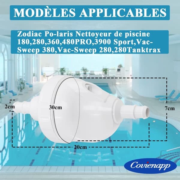 Nödbackventilbyte för Polaris 180, 280, 380, 480, 3900 Zodiac G52 Ventil