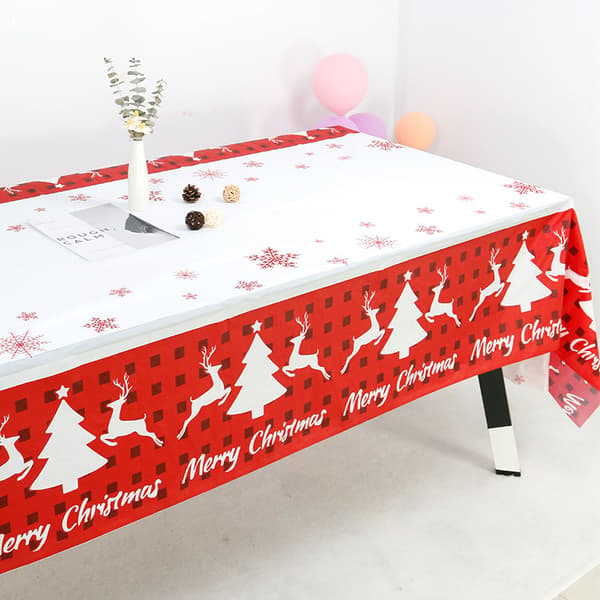 Christmas tablecloth with snowflakes and moose for Christmas dinner, individually packaged for party Elk