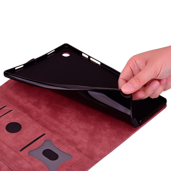 Cat Leather Case For Lenovo Tab P12 12.7in Red