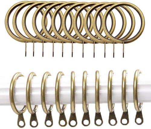 36-pack 38 mm innerdiameter mässingsfärgade metallringar för gardinstänger