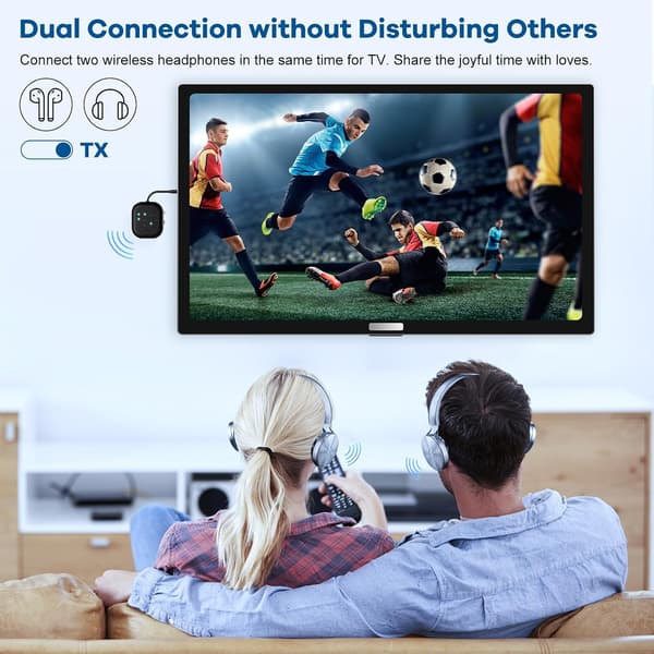 2025 Latest Model Bluetooth Transmitter Receiver, Audio Adapter for Airplane, Wireless TV, Gym, Aptx HD, Low L