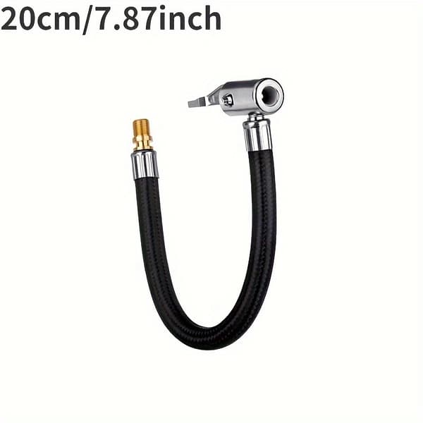 Däckluftspåfyllningskit - Universal Twist-On Luftchuck, Låsande Däckventil, Förlängningsslang, Uppblåsbar Pump och Adapter - för Cykel, 40cm
