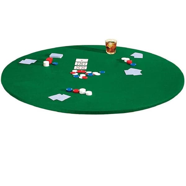 Rund duk for poker og bridge, med elastisk kant, passer til bord på 36-48 tommer