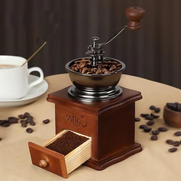 Trækværn Kaffekværn Tilpasselig Kværnestørrelse Integreret Ideel til PourOver Espresso Rejse Håndkaffekværn Retro Design