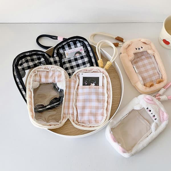 Durable Plush Toy Storage Bag with Dog Cutout Pattern Safe Materials for Child Development and Family Activities Brown