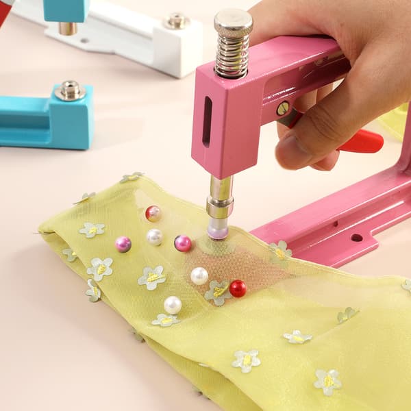 Pearl Machine Pearl Mounting Machine Pearl Mounting Tool 15 cm DIY Hand Tool Hand Press Tool For Attaching Pearl Buttons White