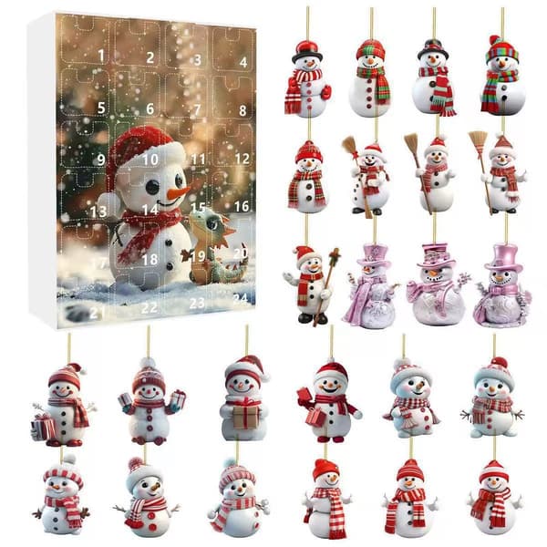 Julekalender 24-dagers Nedtelling Blind Box Julekalender Juletrepynt Flat Akryl Anheng Gave Christmas blind boxes C