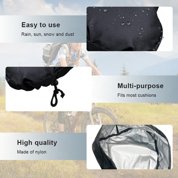 2-pack Waterproof Saddle Cover with Drawstring / Rain Cover for Bicycle Saddle Black Black Black 46