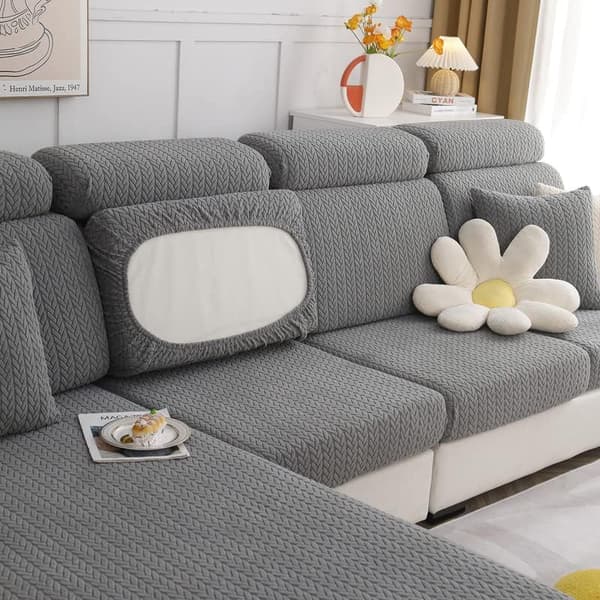 Sofa Betræk til Siddepude - Universal Stretch Sofa Betræk Sofapude Betræk L-Form, Blødt Sofa Betræk til Siddepude Sofachaiselong Beskyttelse