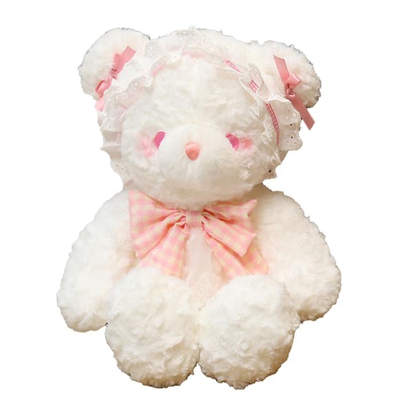 Superblød 45 cm plysdyrdukke - sødt lyserødt bjørnebamse til børn null null none