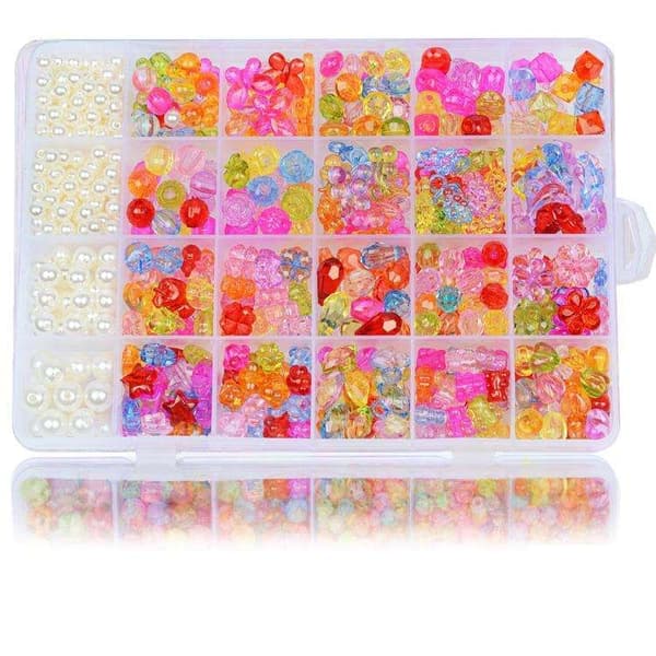 DIY - Bead Box - Acrylic Beads - Mix - 700 pcs - Jewelry Making Multicolor multifärg multicolor