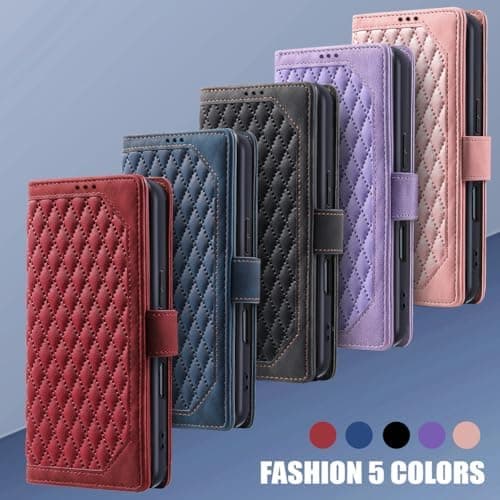 Case for iPhone 16 Pro Max, with Card Slot & Kickstand, Shockproof PU Leather Magnetic Full Protective Flip Wallet 16ProM
