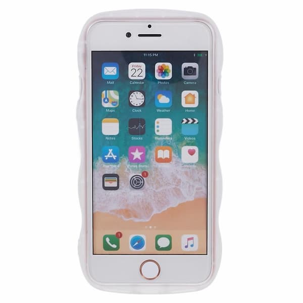 JTW-serien deksel til iPhone 7/8/SE (2020)/SE (2022) Glitterstjerner Bølget Kant TPU-beskyttelse W White Style E iPhone 7 4.7 inch