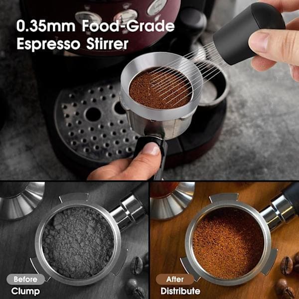 51mm Espresso Kit - Coffee Distributor and Tamper, WDT Tool, Dosing Funnel for Delonghi
