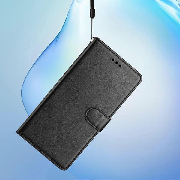For Xiaomi 15T Leather Case Wallet Stand Phone Cover with Practical Strap Black