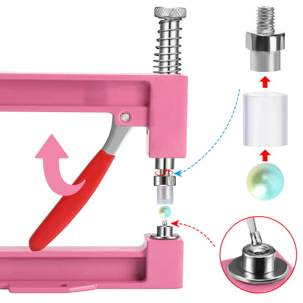 Pearl Machine Pearl Mounting Machine Pearl Mounting Tool 15 cm DIY Hand Tool Hand Press Tool For Attaching Pearl Buttons White