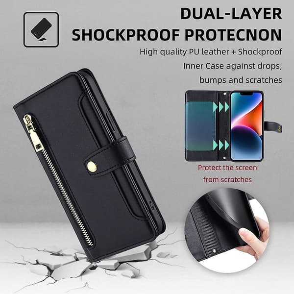 Zipper Wallet Case för Samsung Galaxy A54 5G Black
