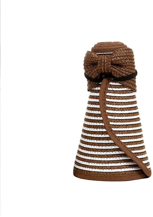 Solskærm stråhat (one size) Brun/hvid stribet 149