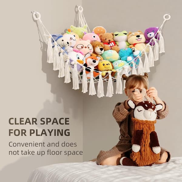 1-pack - Stuffed Animal Hammock - Wall Mounted Stuffed Animal Net (130 cm)