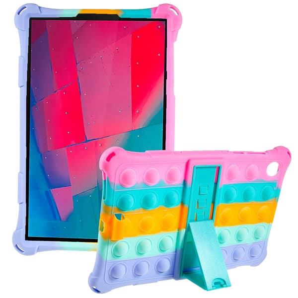 Tabletskal til Lenovo Tab M10 HD Gen 2 TB-X306X med Pop-It Fidget Legetøj, Stødsikkert Cover med PC-Stativ Multi color