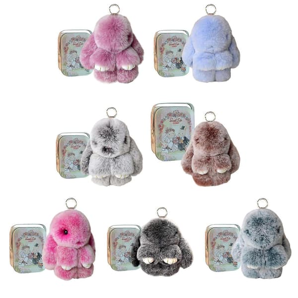 Bunnylulu Keychain, Bunny Lulu Keychain, Cute Rabbit Keychain with Elegant Box, Rabbit Keychain Plush C