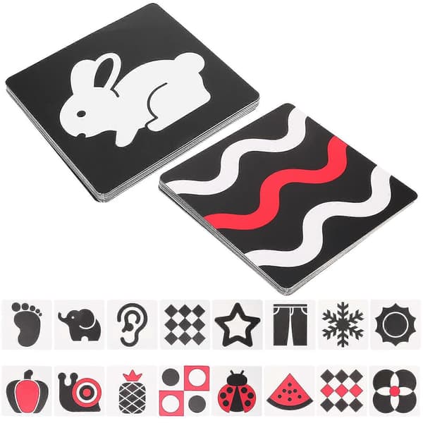2 Sets Infant Flash Cards Visual Stimulation Cards for Toddlers