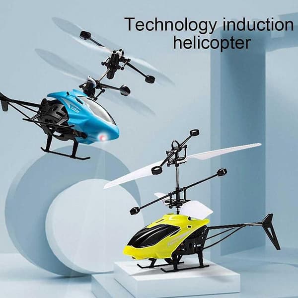 Remote Control Helicopter For Boys USB Rechargeable Infrared Sensor RC Helicopter Unmanned Drone Outdoor Toys Blue