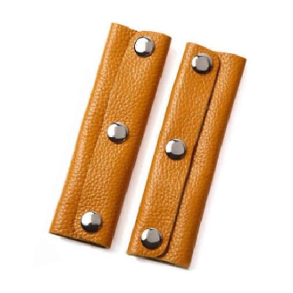 2 Pcs Bag Handle Covers Anti-strangle Hand Knobs Faux Leather Comfortable Feel Suitcase Handle Wrap Luggage Decor KAESI Orange
