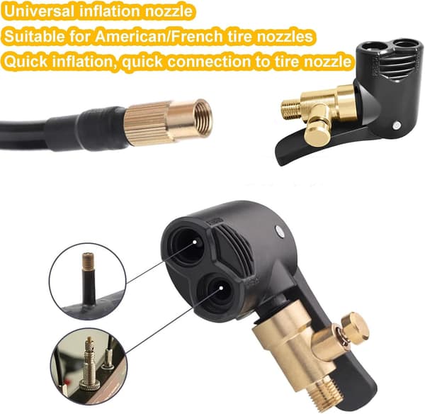 Delar Cykelpumpmunstycke, Pumpmunstycke, Ventilpumpadapter Pumpmunstycke (2 i 1, Kan tömma)