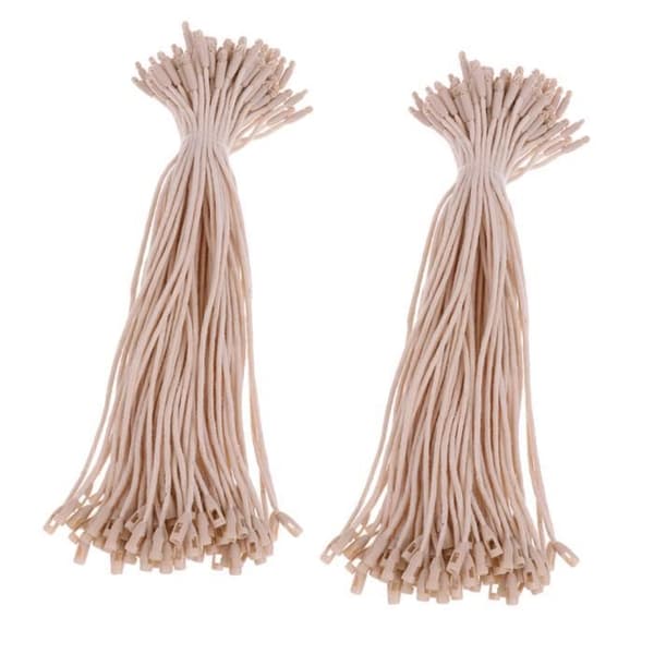 Etikettfester - Pakke med 200 Beige Tretrådet Bomullssnor Medium [20 cm lang], Kulehode