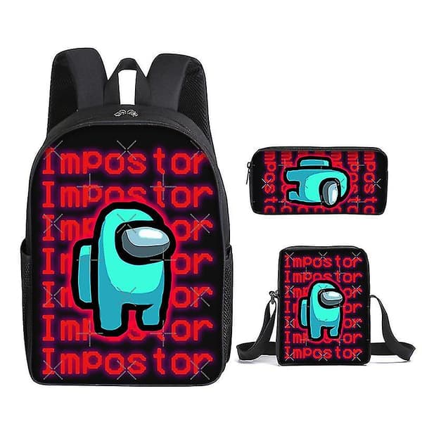 Among Us School Bag Three-piece Game Peripheral Student Backpack Shoulder Bag Pencil Case
