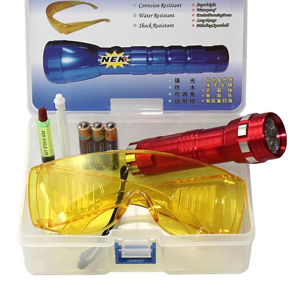 1 Set Car Leak Detector Air Conditioning A / C System Leak Test Kit LED Flashlight Multicolour