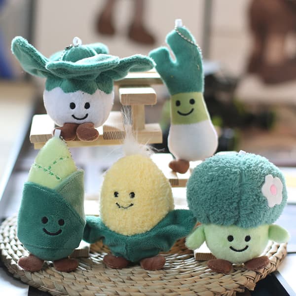 Vegetable Plush Toy Cabbage Broccoli Pendant Stuffed Doll Keych