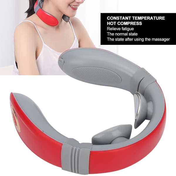 Cervical Vertebra Massager Constant Temperature Hot Compress Neck Massage Instrument Red