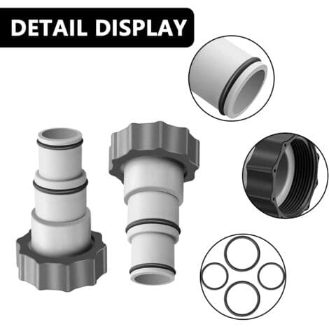 Pool Hose Adapter A, Pool Hose Adapter, Pool Connection with Internal Thread, 32/38 mm Hose Adapters Compatible with Intex Pools (2 pcs)