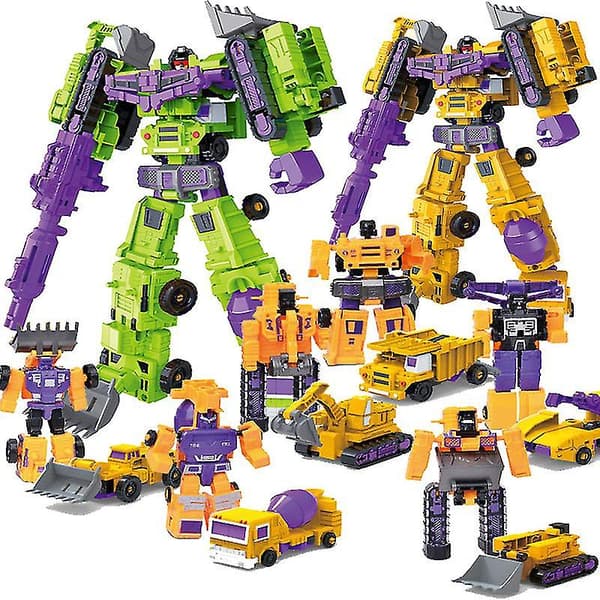 Transformerad Constructicon Devastator Set 6 i 1 Leksaker - Green