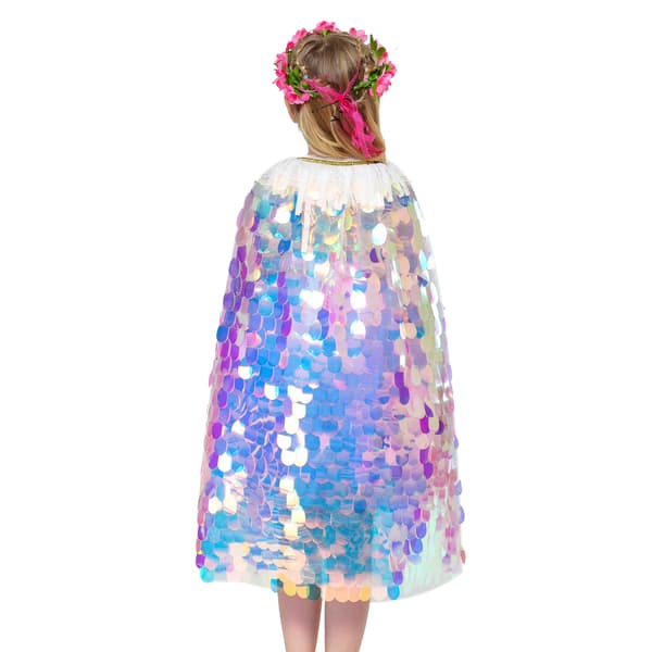 Piger Prinsesse Kappe Skinnende Glitter Festkappe