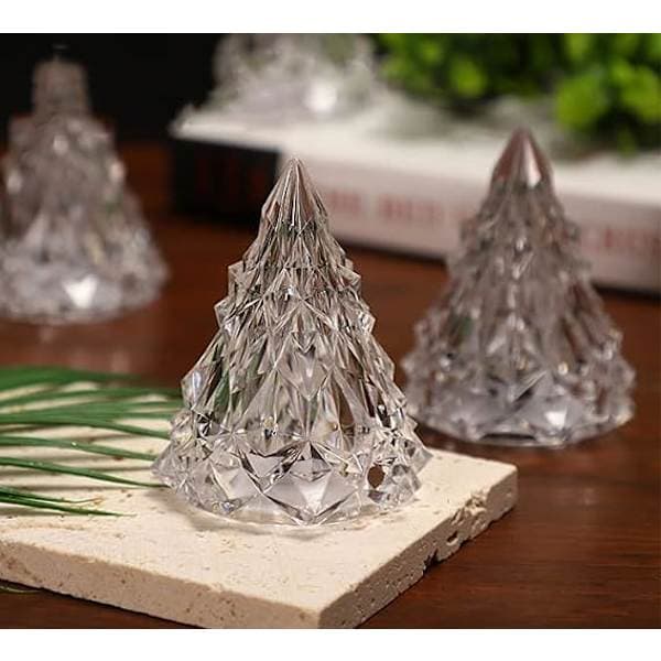 [3-pakning] Nattlys Krystall Mini Juletrelys Dim LED-lys (Gult lys)