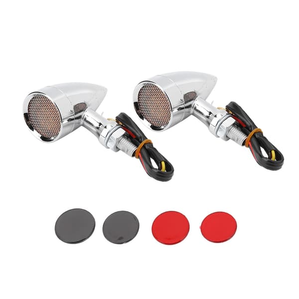 Vintage Motorcycle Turn Signal Brake Light Grill Modification Accessories White